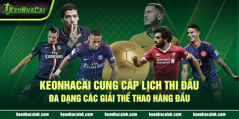 Keonhacai cung cấp lịch thi đấu đa dạng các giải thể thao hàng đầu